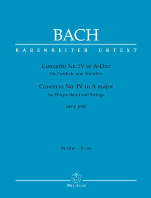 Baerenreiter Verlag - Concerto for Harpsichord and Strings no. 4 A major BWV 1055 - Bach/Breig - Full Score