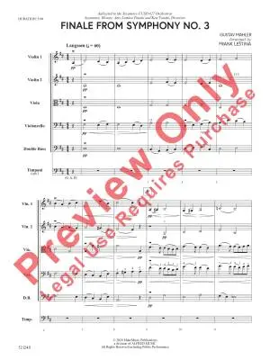 Finale From Symphony No. 3 - Mahler/Lestina - String Orchestra - Gr. 3.5