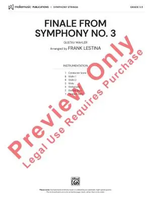 Finale From Symphony No. 3 - Mahler/Lestina - String Orchestra - Gr. 3.5