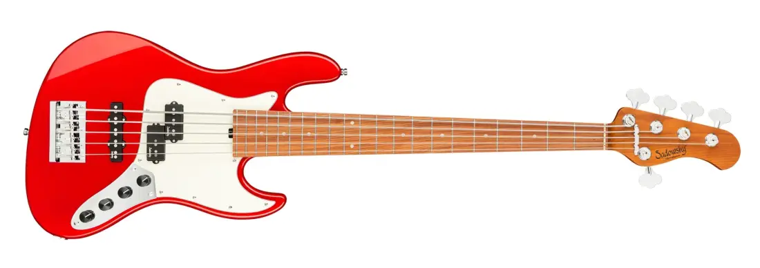 MetroExpress 21-Fret Hybrid P/J 5-String Bass with Morado Fingerboard - Candy Apple Red