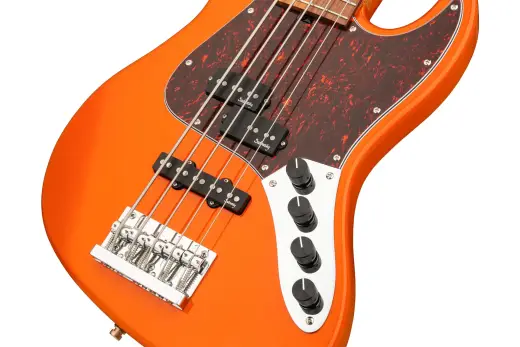 MetroExpress 21-Fret Hybrid P/J 5-String Bass with Morado Fingerboard - Candy Apple Orange