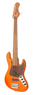 MetroExpress 21-Fret Hybrid P/J 5-String Bass with Morado Fingerboard - Candy Apple Orange