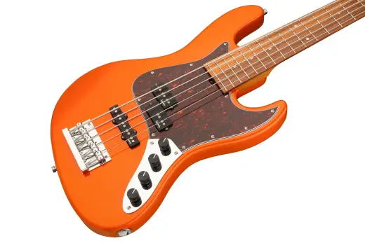 MetroExpress 21-Fret Hybrid P/J 5-String Bass with Morado Fingerboard - Candy Apple Orange