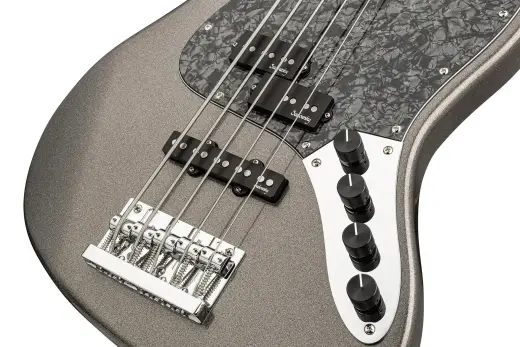 MetroExpress 21-Fret Hybrid P/J 5-String Bass with Morado Fingerboard - Silver Metallic