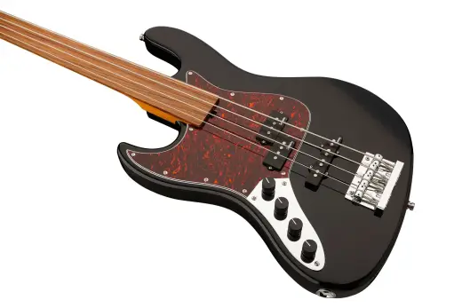 MetroExpress 21-Fret Hybrid P/J 4-String Fretless Bass with Morado Fingerboard - Black (Left Handed)