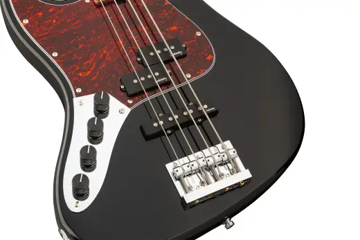 MetroExpress 21-Fret Hybrid P/J 4-String Bass with Morado Fingerboard - Black (Left Handed)