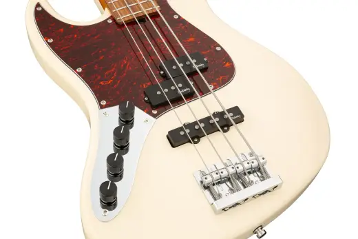 MetroExpress 21-Fret Hybrid P/J 4-String Bass with Morado Fingerboard - Olympic White (Left Handed)