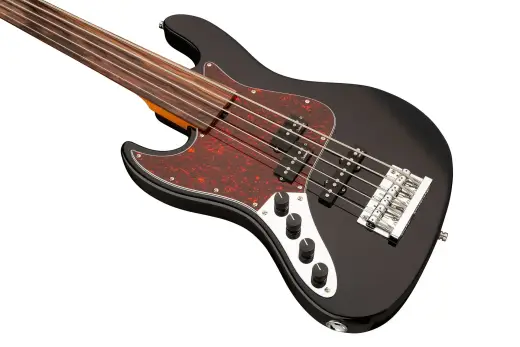 MetroExpress 21-Fret Hybrid P/J 5-String Fretless Bass with Morado Fingerboard - Black (Left Handed)