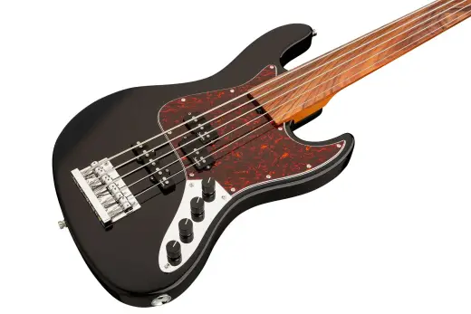 MetroExpress 21-Fret Hybrid P/J 5-String Fretless Bass with Morado Fingerboard - Black