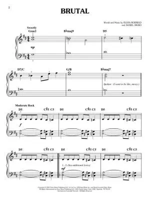Sour - Rodrigo - Easy Piano - Book