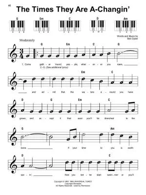 Bob Dylan: Super Easy Songbook - Electronic Keyboard - Book