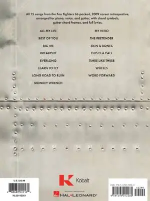 Foo Fighters: Greatest Hits - Piano/Vocal/Guitar - Book