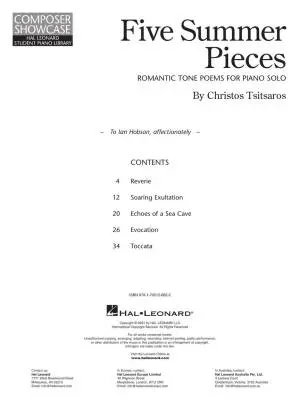 Five Summer Pieces - Tsitsaros - Piano - Book