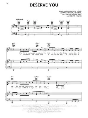 Justice - Bieber - Piano/Vocal/Guitar - Book