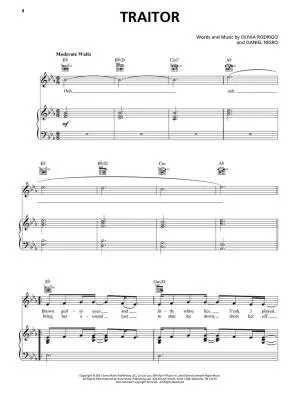 Sour - Rodrigo - Piano/Vocal/Guitar - Book