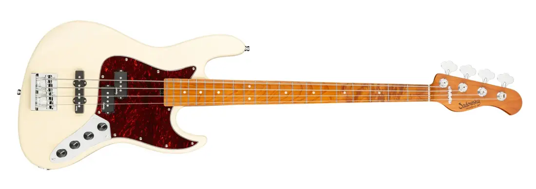 MetroExpress 21-Fret Hybrid P/J 4-String Bass with Gigbag - Olympic White