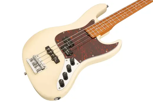 MetroExpress 21-Fret Hybrid P/J 4-String Bass with Gigbag - Olympic White
