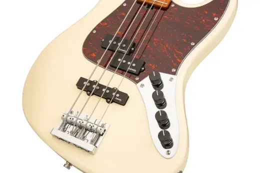 MetroExpress 21-Fret Hybrid P/J 4-String Bass with Gigbag - Olympic White