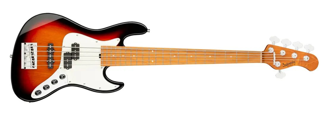 MetroExpress 21-Fret Hybrid P/J 5-String Bass with Gigbag - Tobacco Sunburst