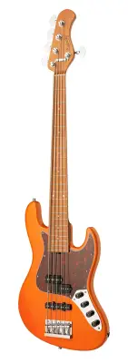 MetroExpress 21-Fret Hybrid P/J 5-String Bass with Gigbag - Candy Apple Orange