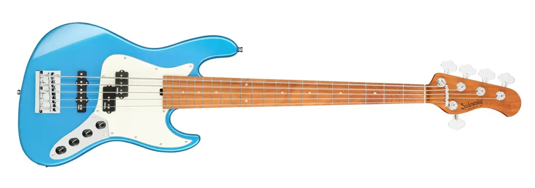 MetroExpress 21-Fret Hybrid P/J 5-String Bass with Gigbag - Ocean Blue