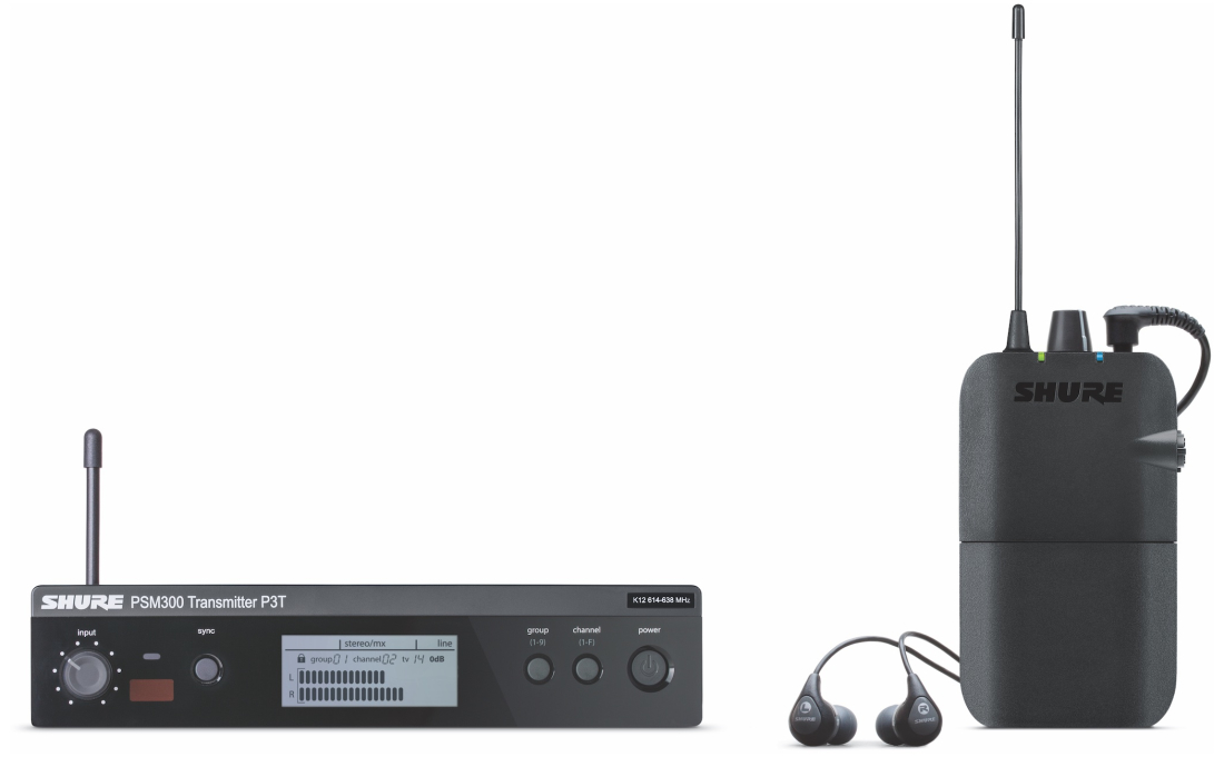 Shure PSM300 Wireless In-Ear System W/SE112-GR Earphones (G20