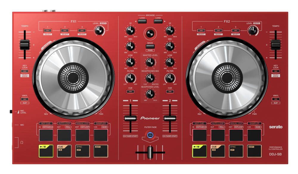 Pioneer DJ 2 Channel DJ Controller - Red | Long & McQuade