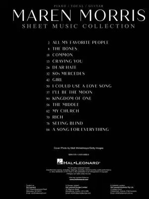 Maren Morris Sheet Music Collection - Piano/Vocal/Guitar - Book