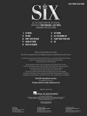 Six: The Musical - Marlow/Moss - Easy Piano - Book