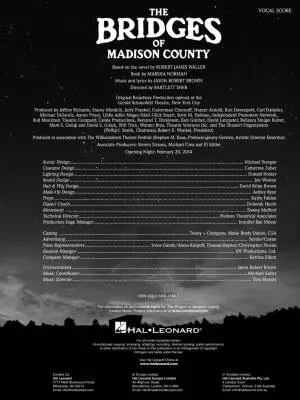 The Bridges of Madison County - Brown - Vocal Score