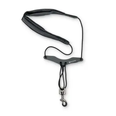 Protec - 22 Two-Tone Leatherette Saxophone Neck Strap with Comfort Bar - Black