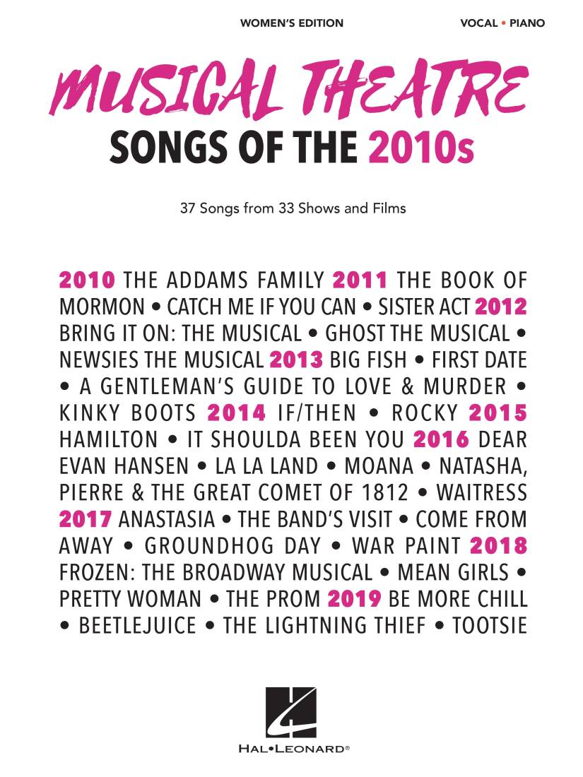Musical Theatre Songs of the 2010s - Women\'s Edition - Book