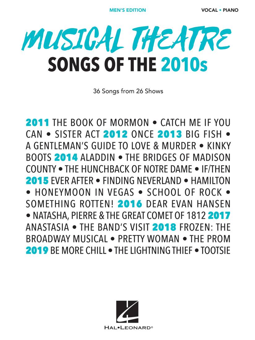 Musical Theatre Songs of the 2010s - Men\'s Edition - Book
