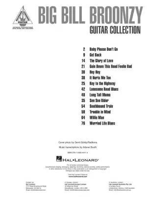 Big Bill Broonzy Guitar Collection - Guitar TAB - Book