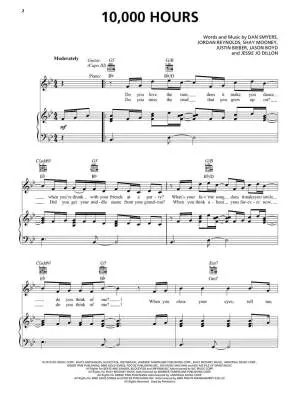 10,000 Hours - Dan + Shay/Bieber - Piano/Vocal/Guitar - Sheet