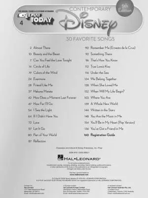 Contemporary Disney, 5th Edition: E-Z Play Today #3 - Electronic Keyboard - Book
