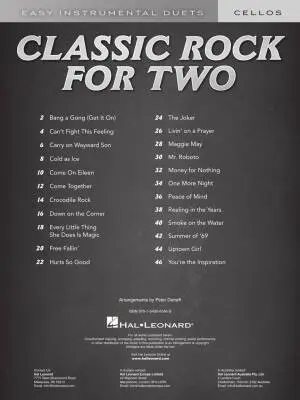 Classic Rock for Two - Cello Duet - Book