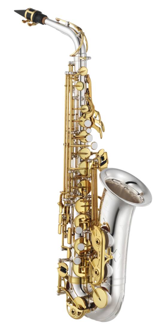 Eb Intermediate Alto Saxophone - Silver-Plated with Gold Keys