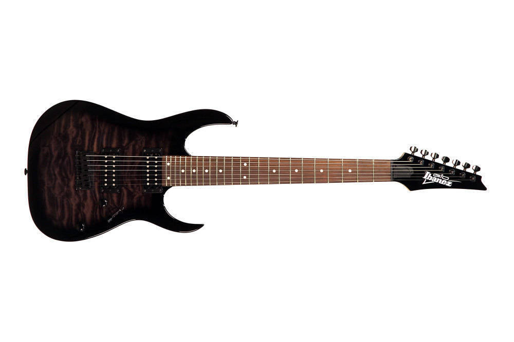Gio Series 7 String Electric Guitar - Transparent Black