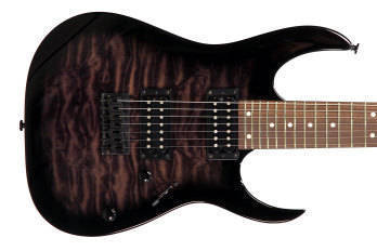 Gio Series 7 String Electric Guitar - Transparent Black