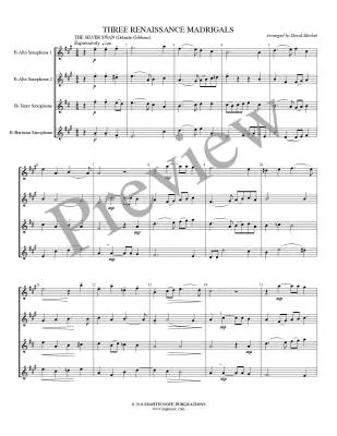 Three Renaissance Madrigals - Marlatt - Saxophone Quartet (AATB)