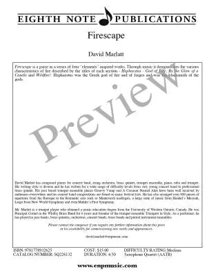 Firescape - Marlatt - Saxophone Quartet (AATB)