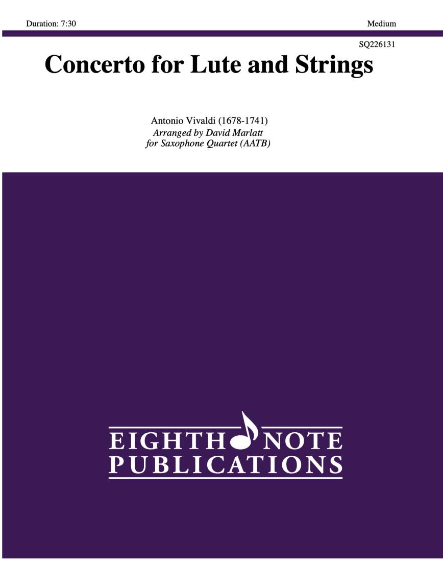 Concerto for Lute and Strings - Vivaldi/Marlatt - Saxophone Quartet (AATB)