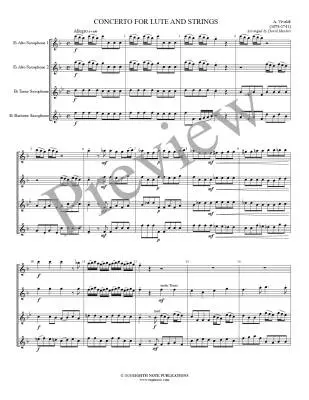 Concerto for Lute and Strings - Vivaldi/Marlatt - Saxophone Quartet (AATB)