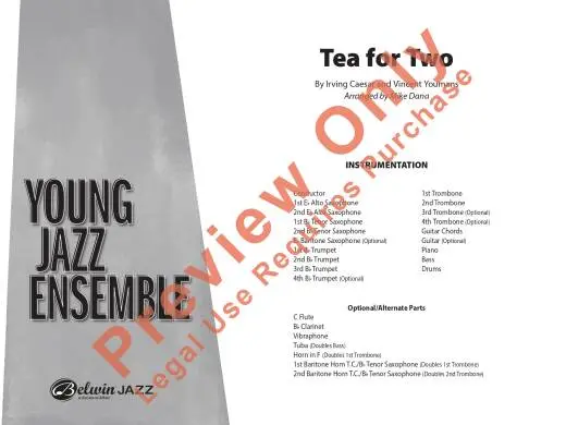 Tea for Two - Caesar/Youmans/Dana - Jazz Ensemble - Gr. 2.5