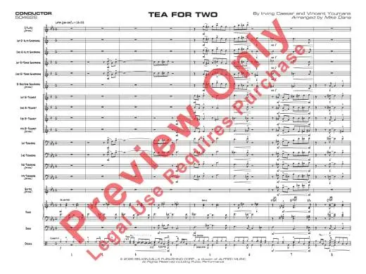 Tea for Two - Caesar/Youmans/Dana - Jazz Ensemble - Gr. 2.5