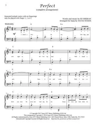 Perfect - Sheeran/Woods - Harp - Sheet