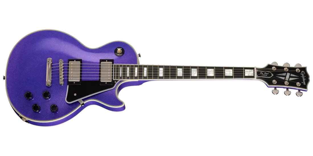 Inspired by Gibson Custom Les Paul Custom Electric Guitar with Hardshell Case - Amethyst Sparkle