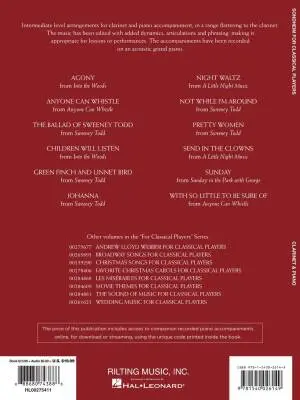 Sondheim for Classical Players - Clarinet/Piano - Book/Audio Online
