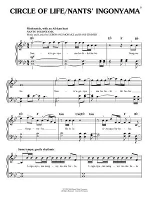 The Lion King (2019) - John/Rice/Zimmer - Easy Piano - Book